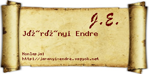 Járányi Endre névjegykártya