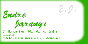 endre jaranyi business card